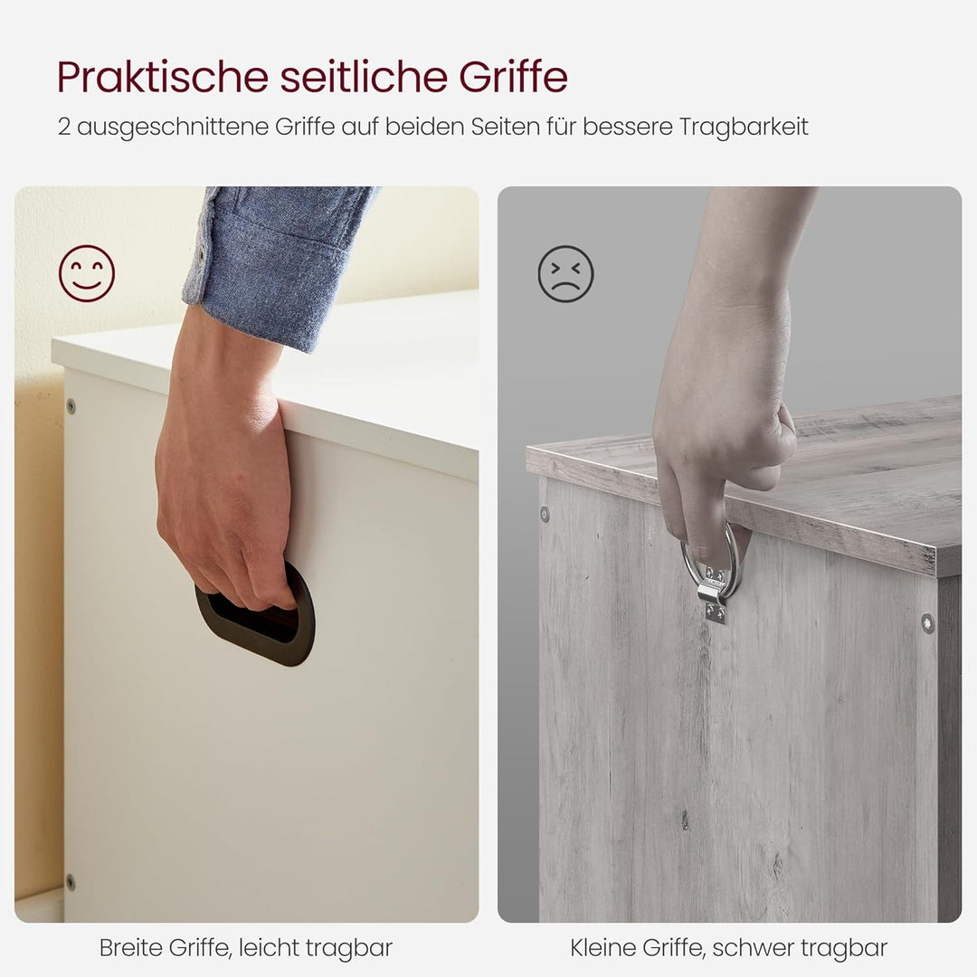VASAGLE Schuhbank, Sitzbank mit Stauraum, Sitztruhe mit 2 Sicherheitsscharnieren, Aufbewahrungsschra