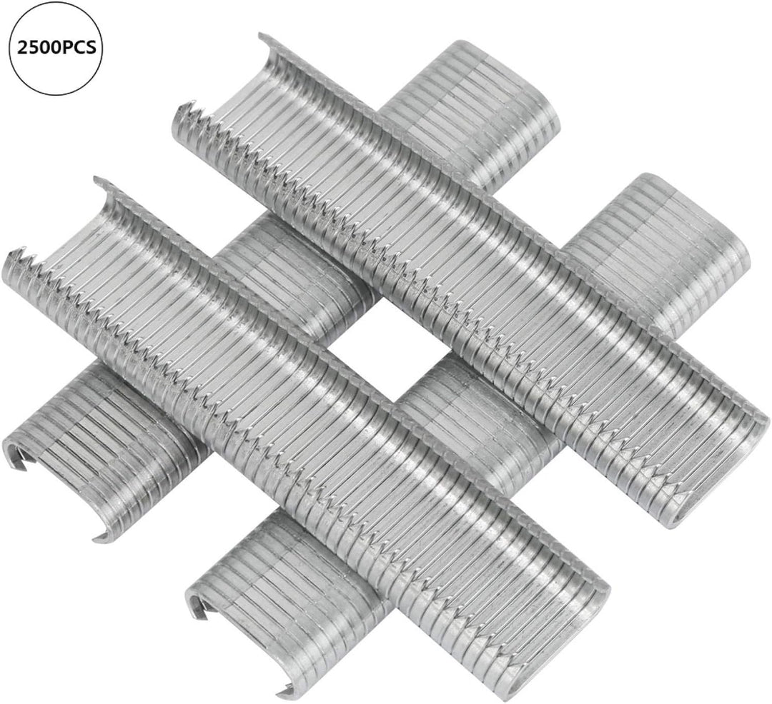 2500 Stück Metall Spikes für Schweineringe, 8mm C Klammern, M Spike Set für Tiergehege Schweineringe
