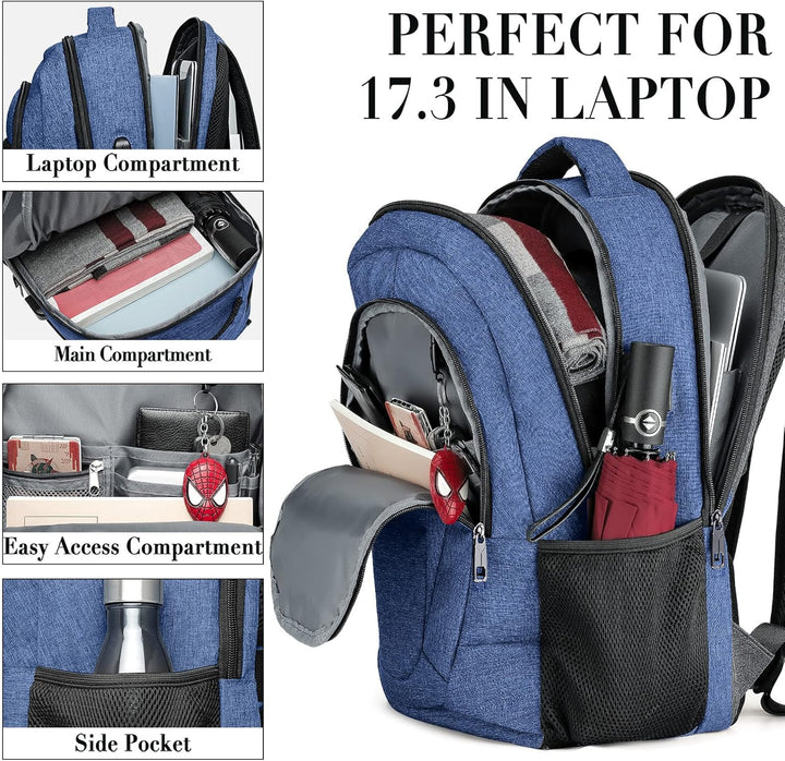 BIKROD Rucksack Herren und Damen, Schulrucksack Jungen Mädchen Teenager, Wasserdicht Rucksack | 17.3