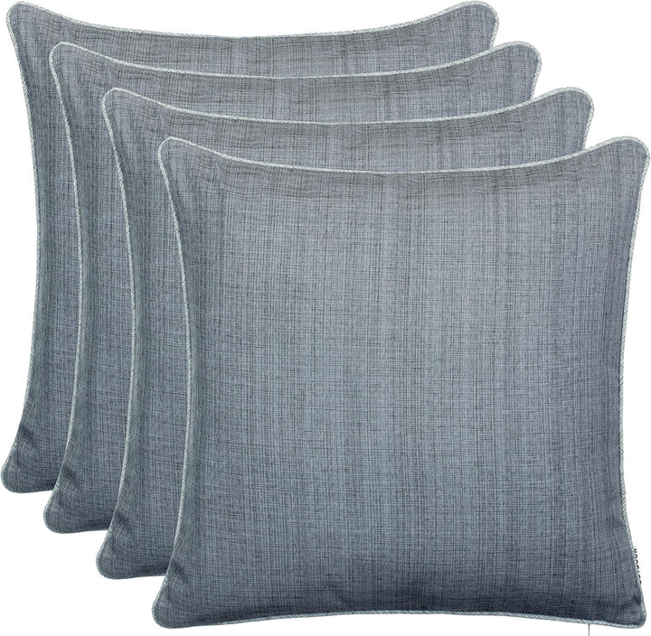Brandsseller Outdoor Garten Kissen Dekokissen mit Paspel - Leinenoptik Uni Schmutz- und Wasserabweis