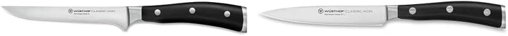 WÜSTHOF Classic Ikon Ausbeinmesser 14 cm & Classic Ikon Gemüsemesser 12 cm, Schwarz Bundle mit Gemüs