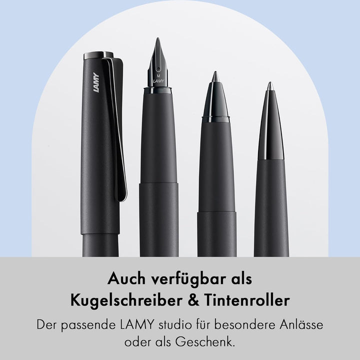 LAMY studio Füllhalter 066 - Füller aus rostfreiem Edelstahl, in schwarzem Softlack-Finish mit einem