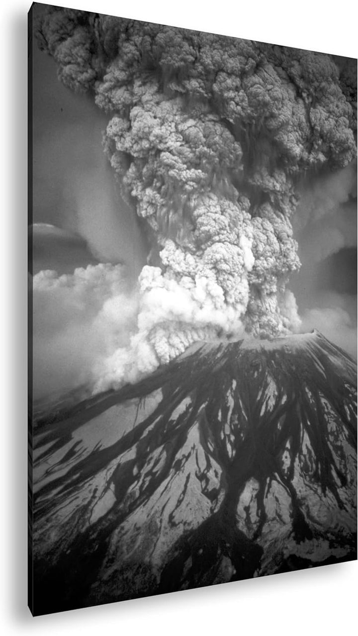 deyoli Mount St Helens Vulkanausbruch Format: 80x60 Effekt: Schwarz&Weiss als Leinwandbild, Motiv fe
