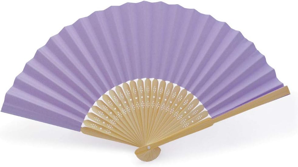 Handfächer aus weissem Papier und Bambus für Hochzeiten (Lavendel, 50 Handfächer) Lavendel 50 Handfä