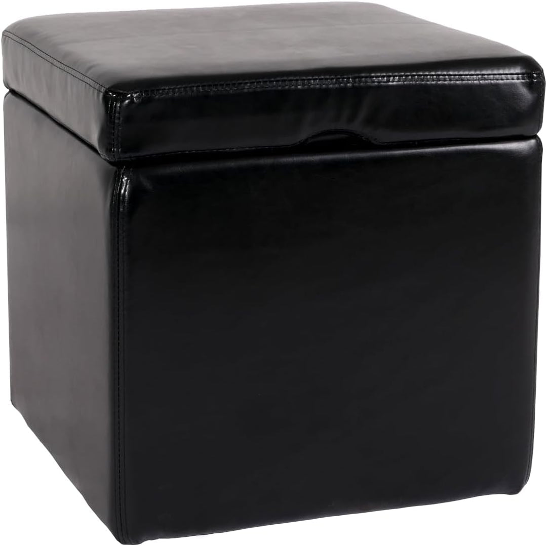 Mendler Hocker Sitzwürfel Sitzhocker Aufbewahrungsbox Onex, mit Deckel, Leder + Kunstleder, 45x44x44