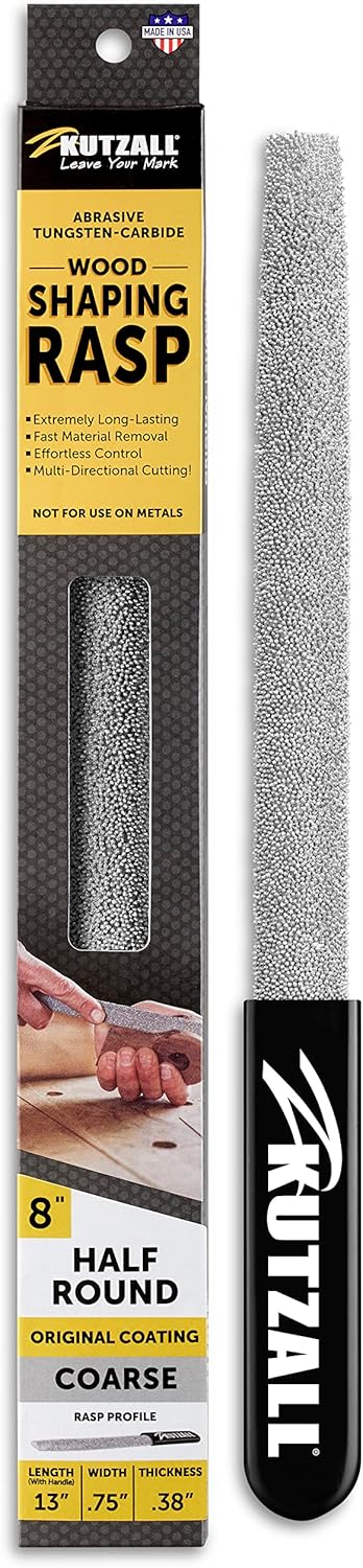 Kutzall Original 8 "Halb-Runde Hand Raspel - Grob, Für Holzbearbeitung Und -Formung, W/Ergonomischer