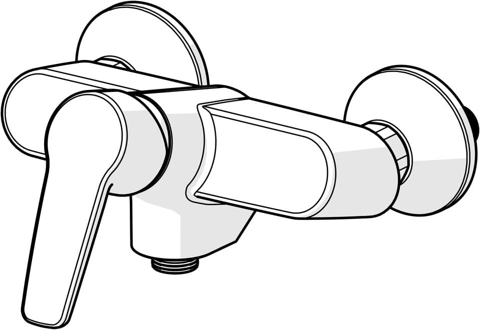 Hansa 51450193 Badewanne Armatur/Brause Mischbatterie für Wandaufbau HANSAPINTO | THERMO COOL - Funk