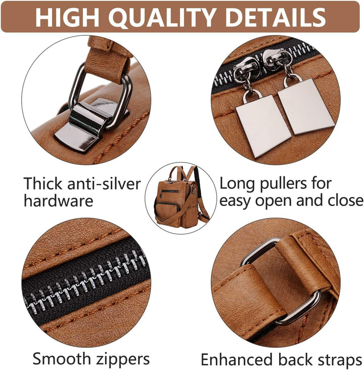 RAVUO Damen Rucksack,PU Leder Rucksack Mode Rucksäcke Rucksackhandtaschen Schulrucksäcke Reise Daypa