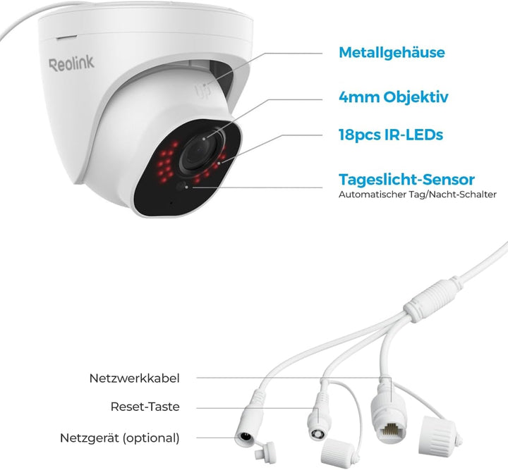 Reolink 2 Stück 5MP PoE IP Kamera Outdoor mit Personen-/Autoerkennung, Überwachungskamera Aussen mit