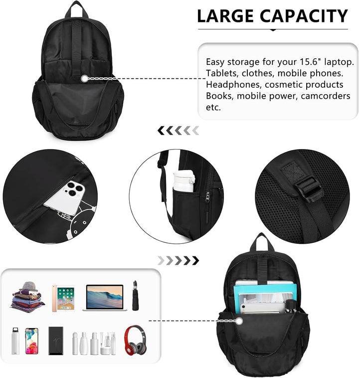 KONO Leuchtender Schulrucksack 3-in-1 Set, Anime Jungen Schulranzen Umhängetasche Federmäppchen, 15.
