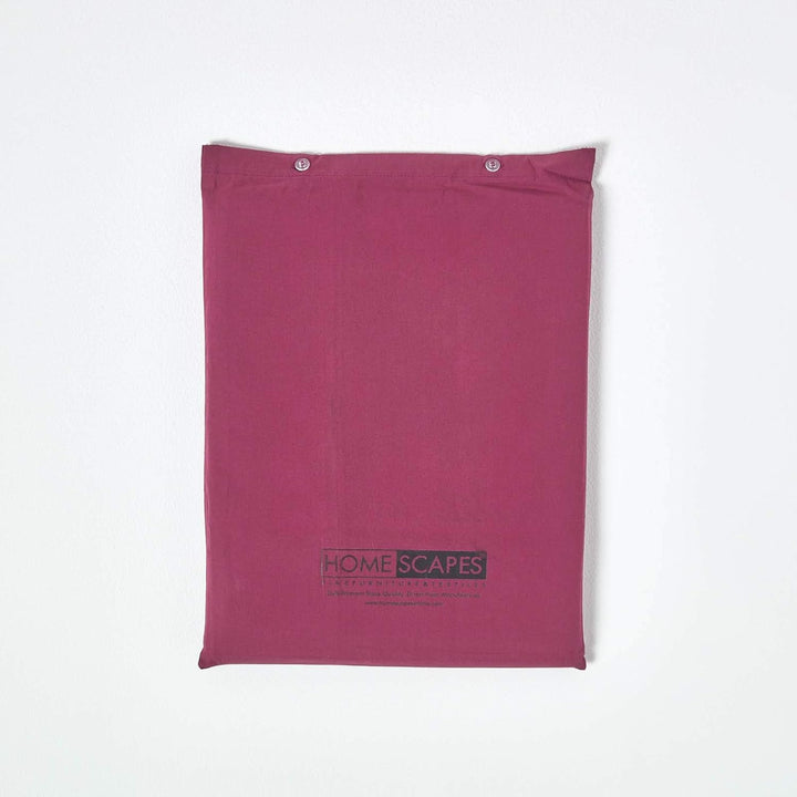 HOMESCAPES Perkal Bettlaken ohne Gummizug Beere 240x275 cm, Baumwoll-Betttuch ohne Spannrand, Haustu