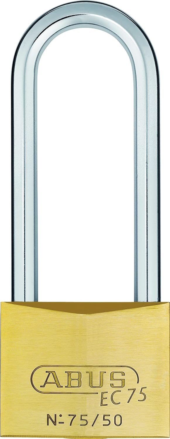 ABUS 26851 80 mm Langem Bügel Messing Vorhängeschloss mit 7562, Wendbar, Gleichschliessend