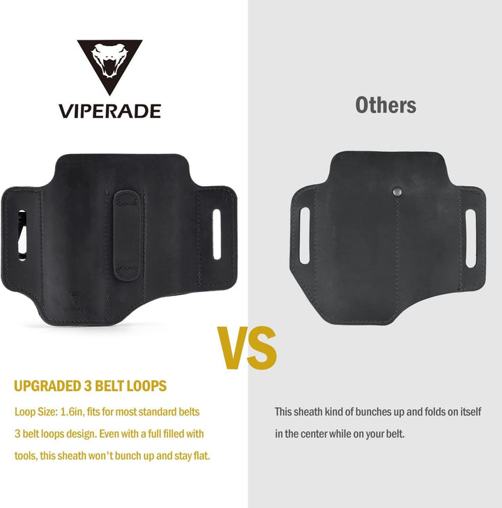 VIPERADE PJ29 EDC Lederscheide, Multitoolscheide/Werkzeuge Holster/Messergürtelscheide/Taschenlampen