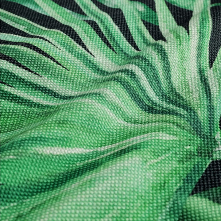 Bonhause 4er Set Kissenbezüge Blätter Tropische 45 x 45 cm Grün Pflanze Polyester Leinen Dekorative