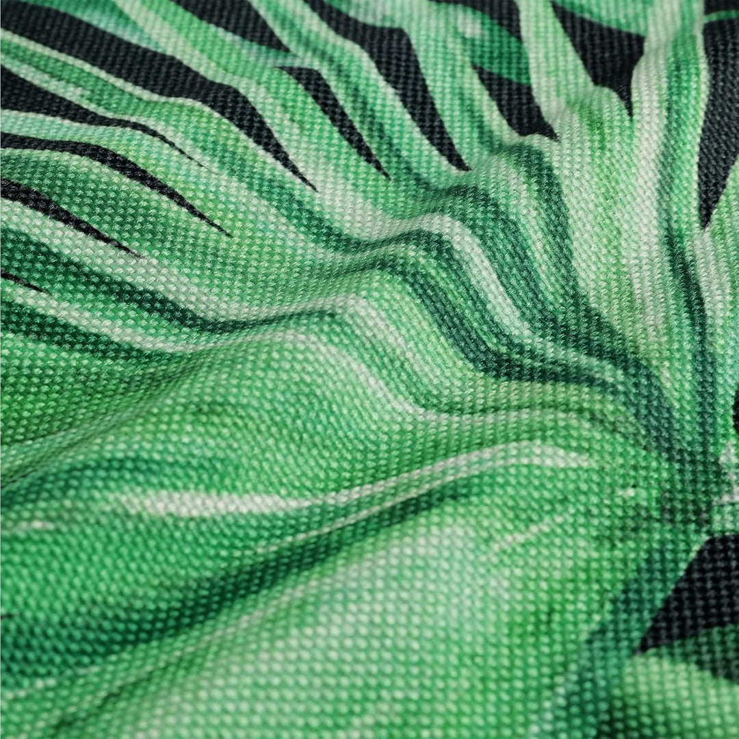 Bonhause 4er Set Kissenbezüge Blätter Tropische 45 x 45 cm Grün Pflanze Polyester Leinen Dekorative