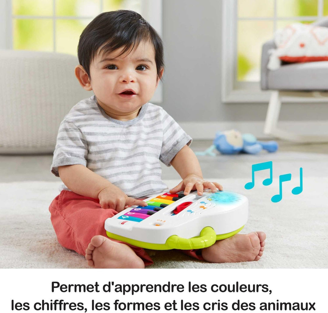 Fisher-Price Babys erstes Keyboard - tragbares Spielzeugklavier mit 4 Spielmöglichkeiten, Liedern, L