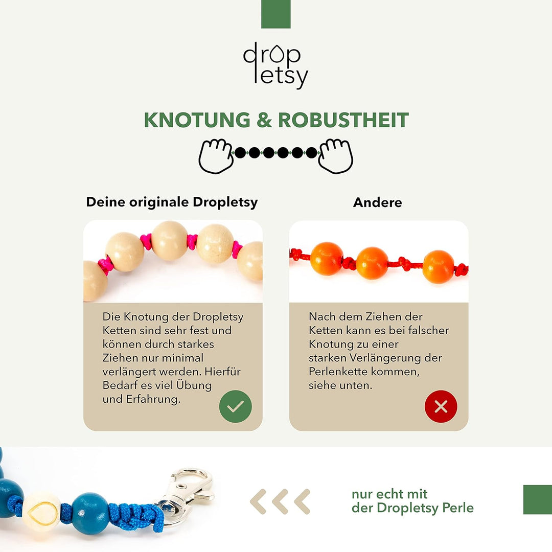 DROPLETSY Holzperlen Handykette universal, Schlüsselband, Kette, Necklace zum Umhängen - kompatibel