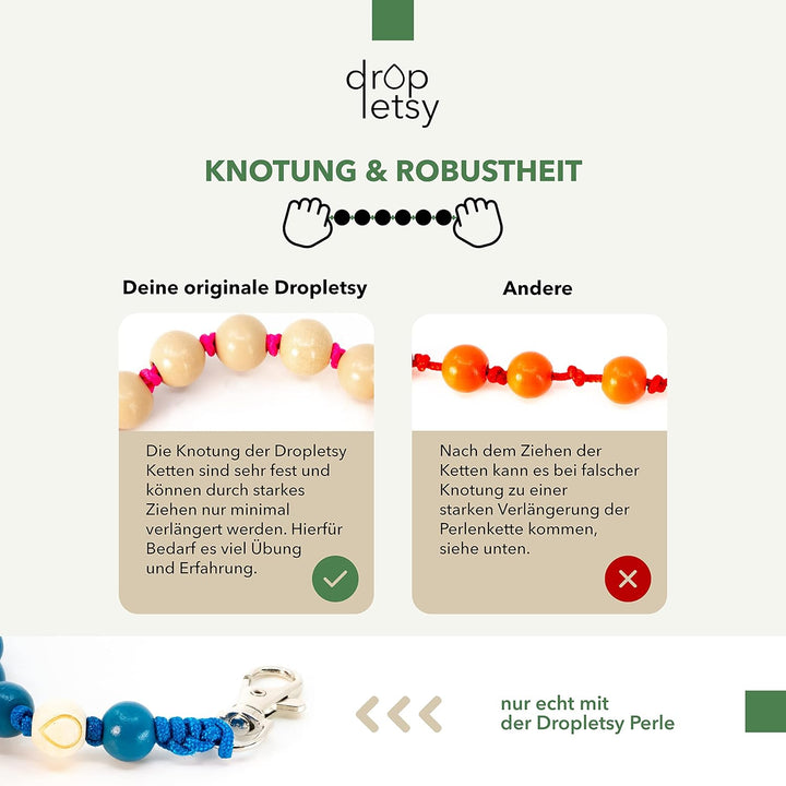 DROPLETSY Holzperlen Handykette universal, Schlüsselband, Kette, Necklace zum Umhängen - kompatibel