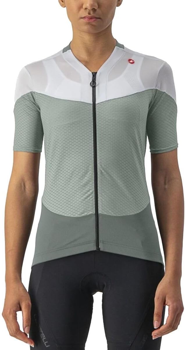 CASTELLI Damen Gradient Color Block Jersey T-Shirt XS Verteidiger Grün/Elfenbein, XS Verteidiger Gr&