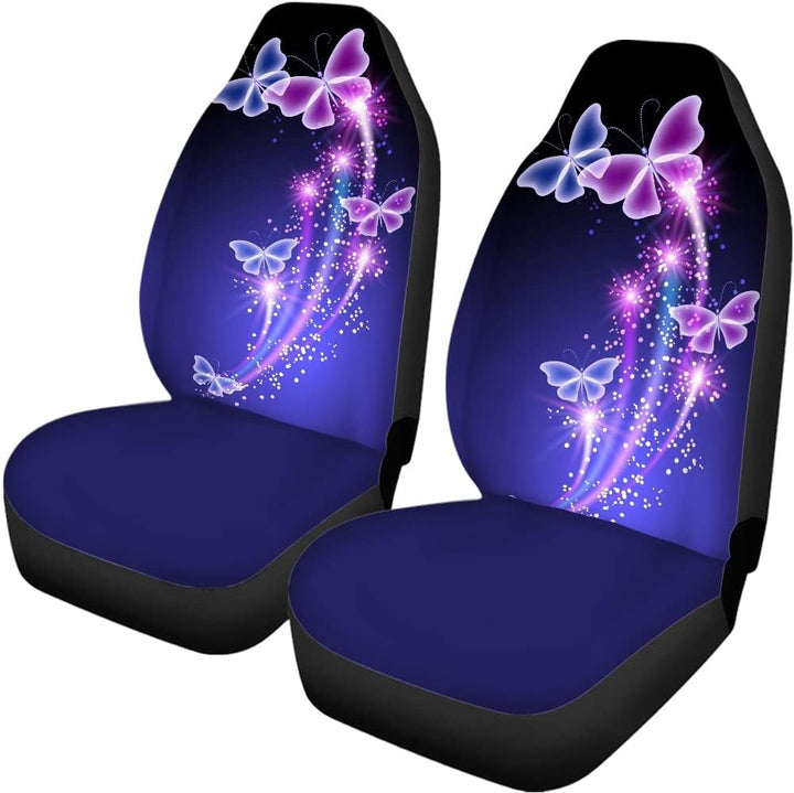 chaqlin Universal 2er Pack Butterfly Car Vordersitzbezüge +2 Stück Rücksitzschutz Split Bankbezug mi