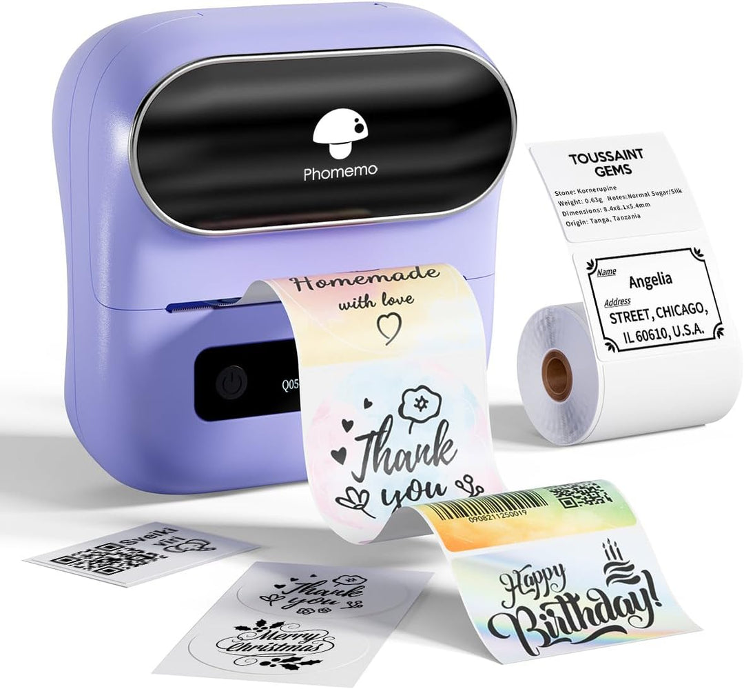 Phomemo M220 Etikettendrucker, Bluetooth Thermo Etikettendrucker für Barcode, Adresse, Haus, Versand