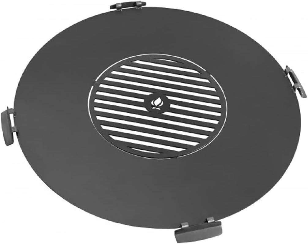 Cooking Grillplatte mit Rost aus Stahl Grill - Ø 102cm - 3mm stark - Der runde Rost hat Vier passend