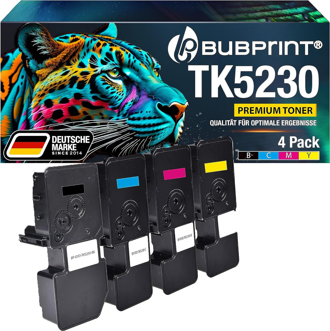 TK-5230 4 Toner kompatibel als Ersatz für Kyocera TK 5230 TK5230 Tonerkartusche für Kyocera ECOSYS M