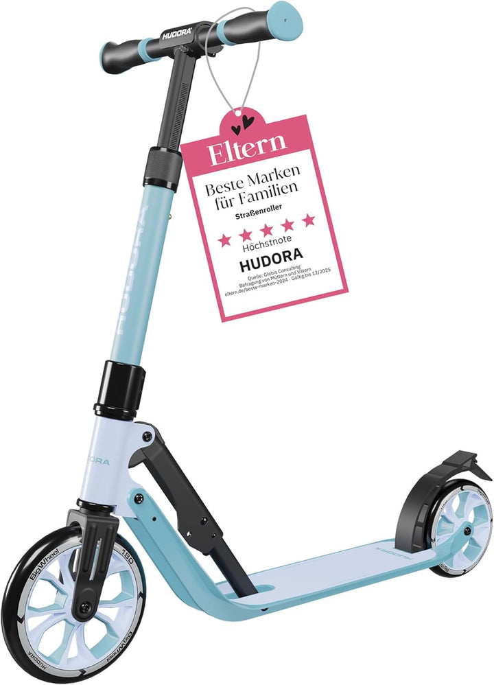 HUDORA BigWheel® 180 Advanced Junior - Hochwertiger & sicherer Kinder Roller ab 3 Jahre - Zusammenkl