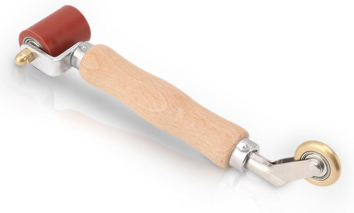 Gugxiom 40mm Silikon Nahtroller, Handdruck Doppelend-Silikon Naht Messing Detail Roller Combo Nahtro