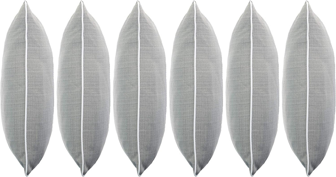 Brandsseller 6er Set Outdoor Kissen 45x45 cm – Wetterfeste Zierkissen mit Paspel in Walzoptik – Wass