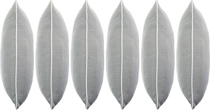 Brandsseller 6er Set Outdoor Kissen 45x45 cm – Wetterfeste Zierkissen mit Paspel in Walzoptik – Wass