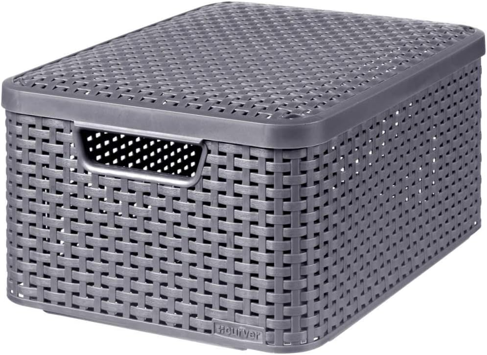 Curver 3-er Set Box M mit Deckel anthrazit, 246292 M Anthrazit, M Anthrazit
