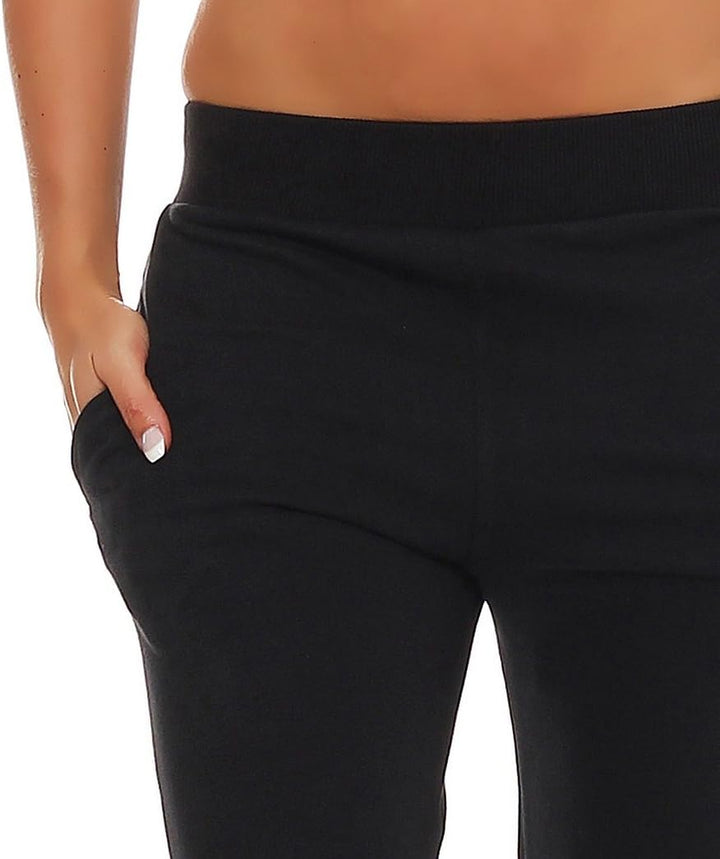 Gennadi Hoppe Damen Jogginghose Komfortable Trainingshose für Sport und Freizeit M Schwarz (Black),