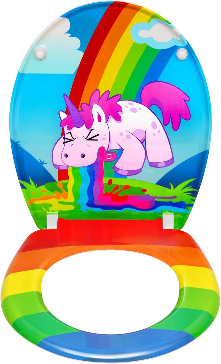 WOLTU WC Sitz mit Absenkautomatik,Toilettensitz Motiv, Toilettendeckel aus Duroplast, Stable Klodeck