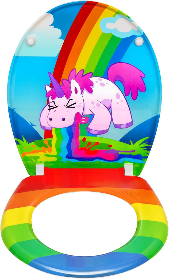 WOLTU WC Sitz mit Absenkautomatik,Toilettensitz Motiv, Toilettendeckel aus Duroplast, Stable Klodeck