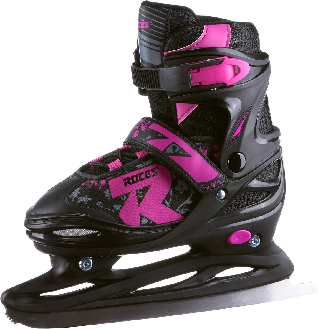 Roces Kinder Jokey Ice 2.0 Girl Verstellbarer Schlittschuh, black-fuchsia, 38-41 EU