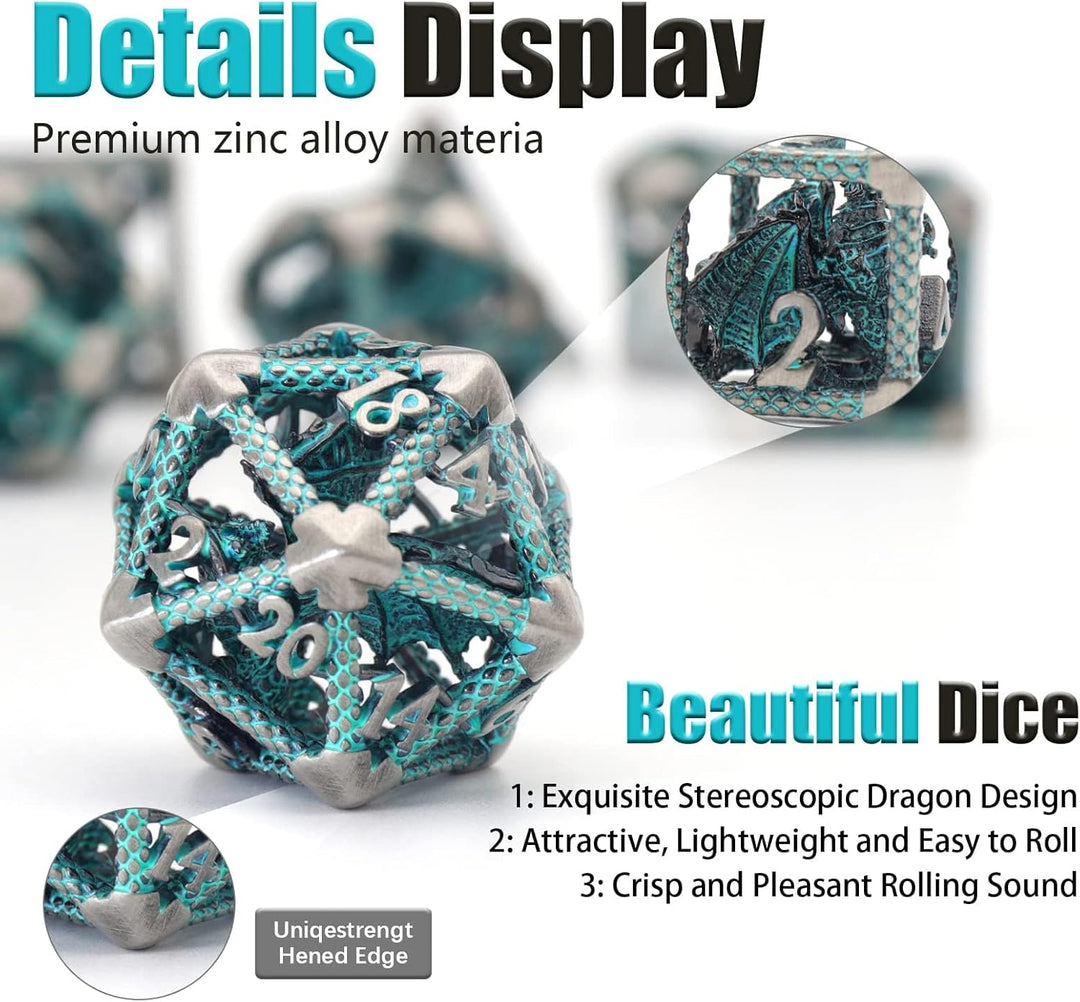 Würfelset Dungeons and Dragons Würfel, ZHOORQI DND Würfel Polyedrische Würfel Set D and D Würfelset