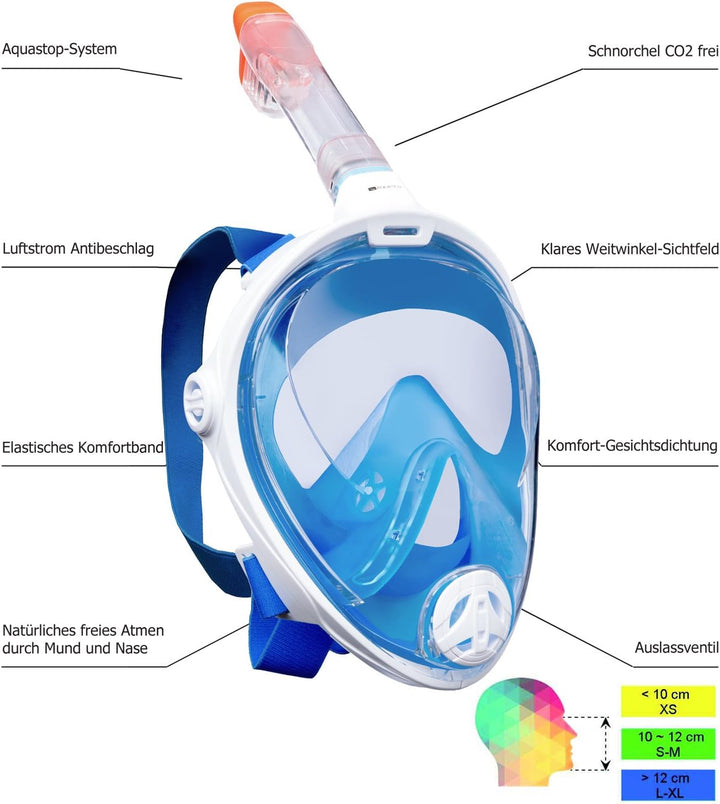 Aqua Sphere Full Face Taucherbrille L-XL, L-XL