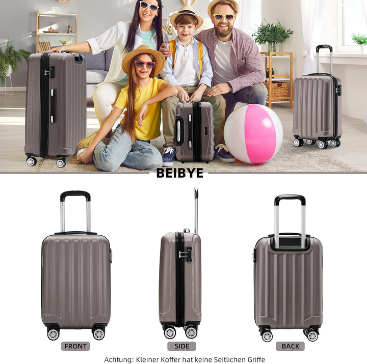 BEIBYE TSA-Schloss 2080 Hangepäck Zwillingsrollen neu Reisekoffer Koffer Trolley Hartschale Set-XL-L