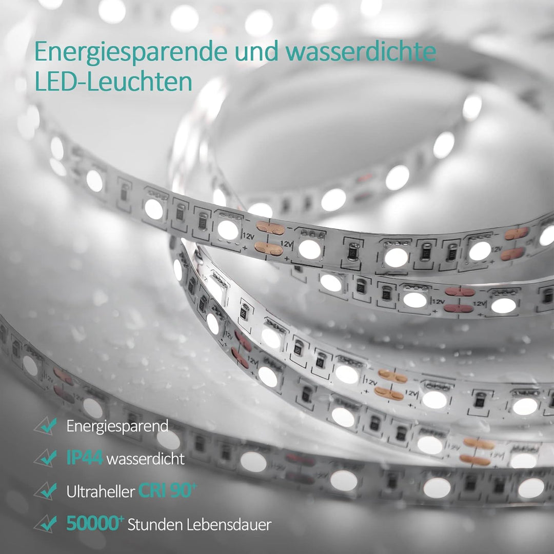 EMKE Badspiegel mit Beleuchtung 50cm Spiegel rund mit dimmbar Kaltweiss Licht, Speicherfunktion, Tou