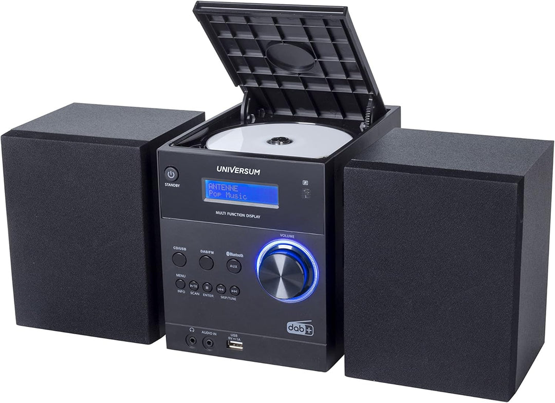 Universum MS 300-21 Stereoanlage AUX, Bluetooth®, CD, DAB+, UKW, USB, Akku-Ladefunktion, Inkl. Fernb