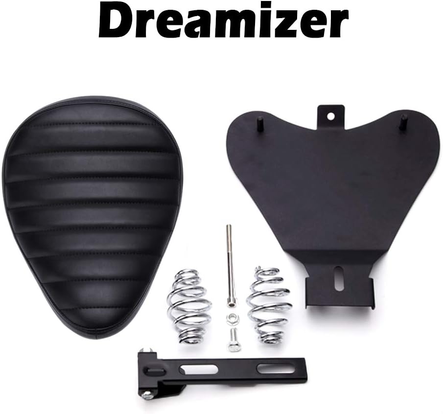 DREAMIZER Schwarz Dick Motorrad Bobber Sitz, Motorrad Solo Sitz für Sportster XL883 1200 Dyna Cross