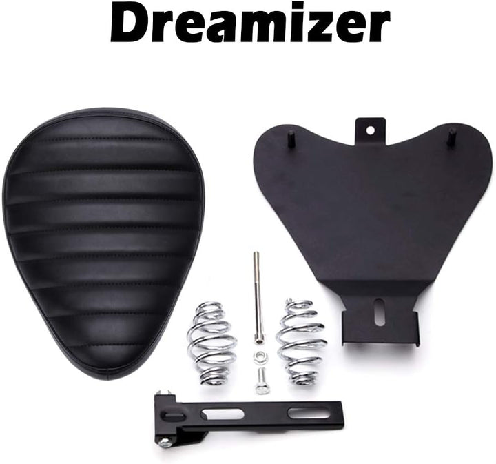 DREAMIZER Schwarz Dick Motorrad Bobber Sitz, Motorrad Solo Sitz für Sportster XL883 1200 Dyna Cross
