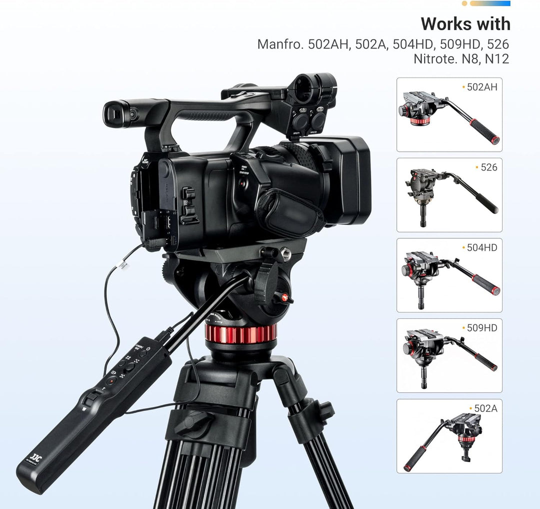 JJC Kamera Stativ Pan Bar Fernbedienung für Manfrotto 502AH 502A 504HD 509HD 526 608 504X 612 Nitrot
