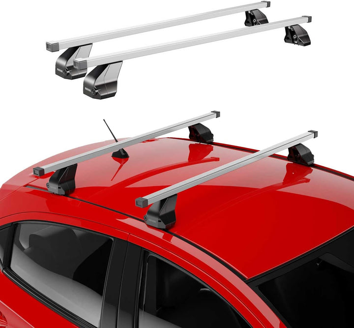 Menabo Dachträger kompatibel mit Mercedes C-Klasse W206 2021-2023 Gepackträger Silber 2X TÜV, Silber