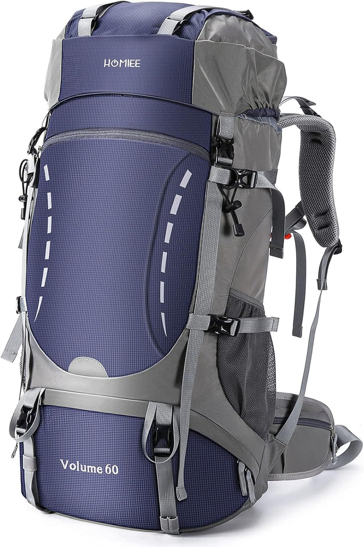 HOMIEE Wanderrucksack 60L, Herren Damen Wasserdichter Leichter Trekkingrucksack Reiserucksack Wander