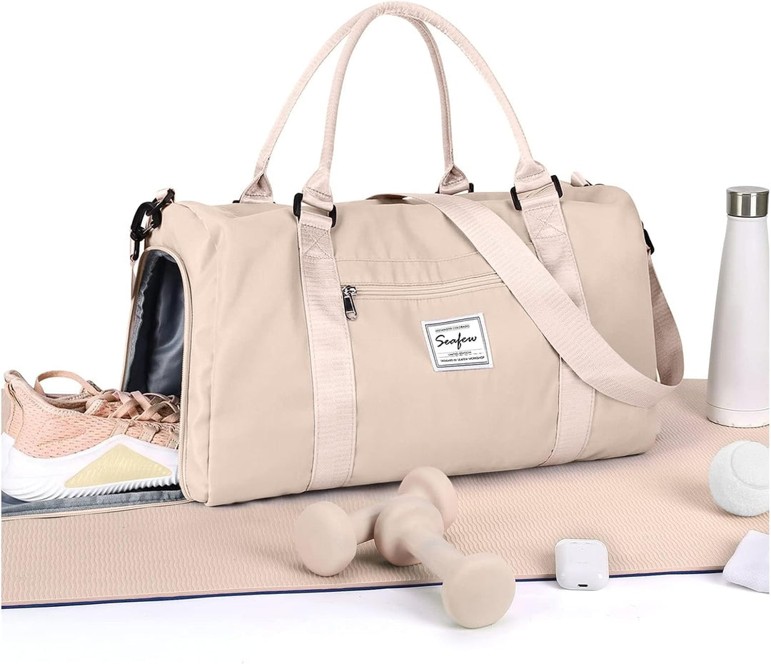 Sport Duffel Bag Damen,Handgepäck 45x36x20 für Ryanair Cabin Sporttasche mit Nassfach & Schuhfach Re