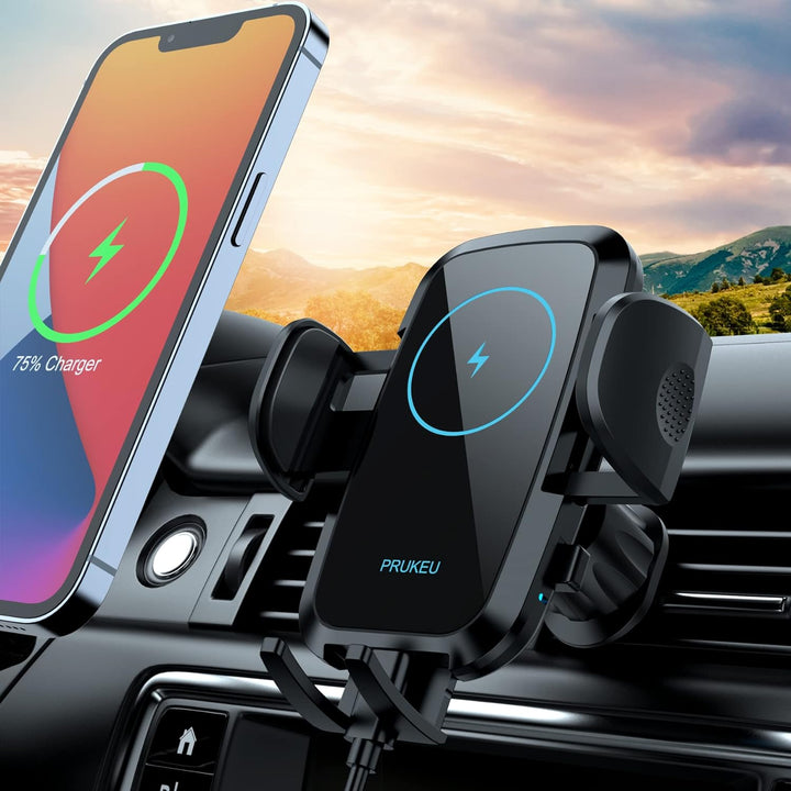 Handyhalterung Auto mit Ladefunktion 15W Qi Ladestation Auto Wireless Charger KFZ Halterung für iPho