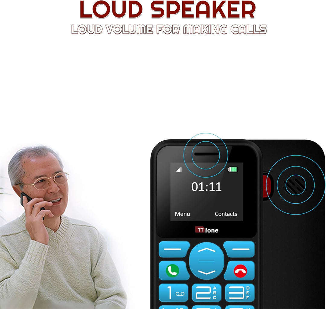 TTfone TT190 Big Button Basic Senior Unlocked Emergency Mobile Phone - Einfach billigstes Telefon wi