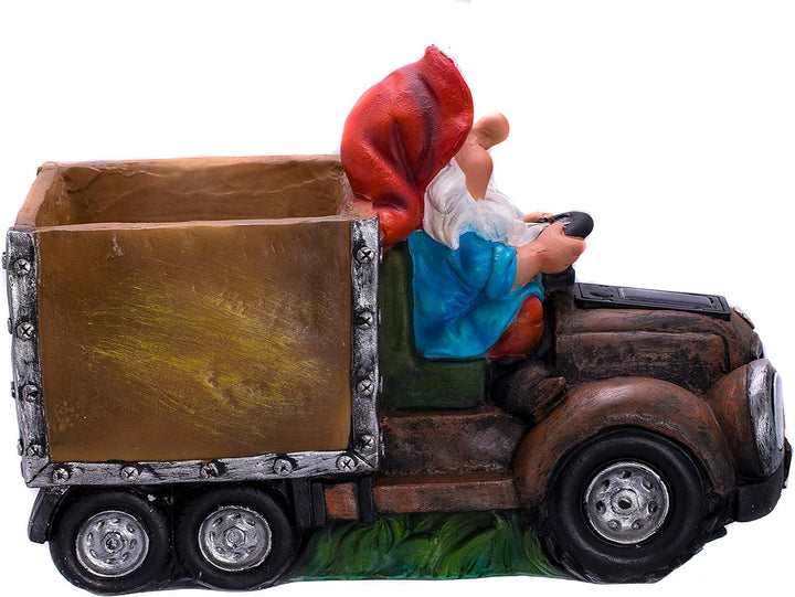 Birendy Figur, Zwerg, NF15177-1 Gartenzwerg Gartendekoration Gartenwichtel mit Solarlampe als Schein